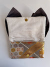 菱天井花丸文|Diamond Ceiling & Floral Circle – Double Ribbon Clutch