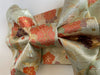 佐賀錦唐織花丸文(ミントグリーン)|Saga Nishiki & Karaori Floral Circle – Double Ribbon Clutch