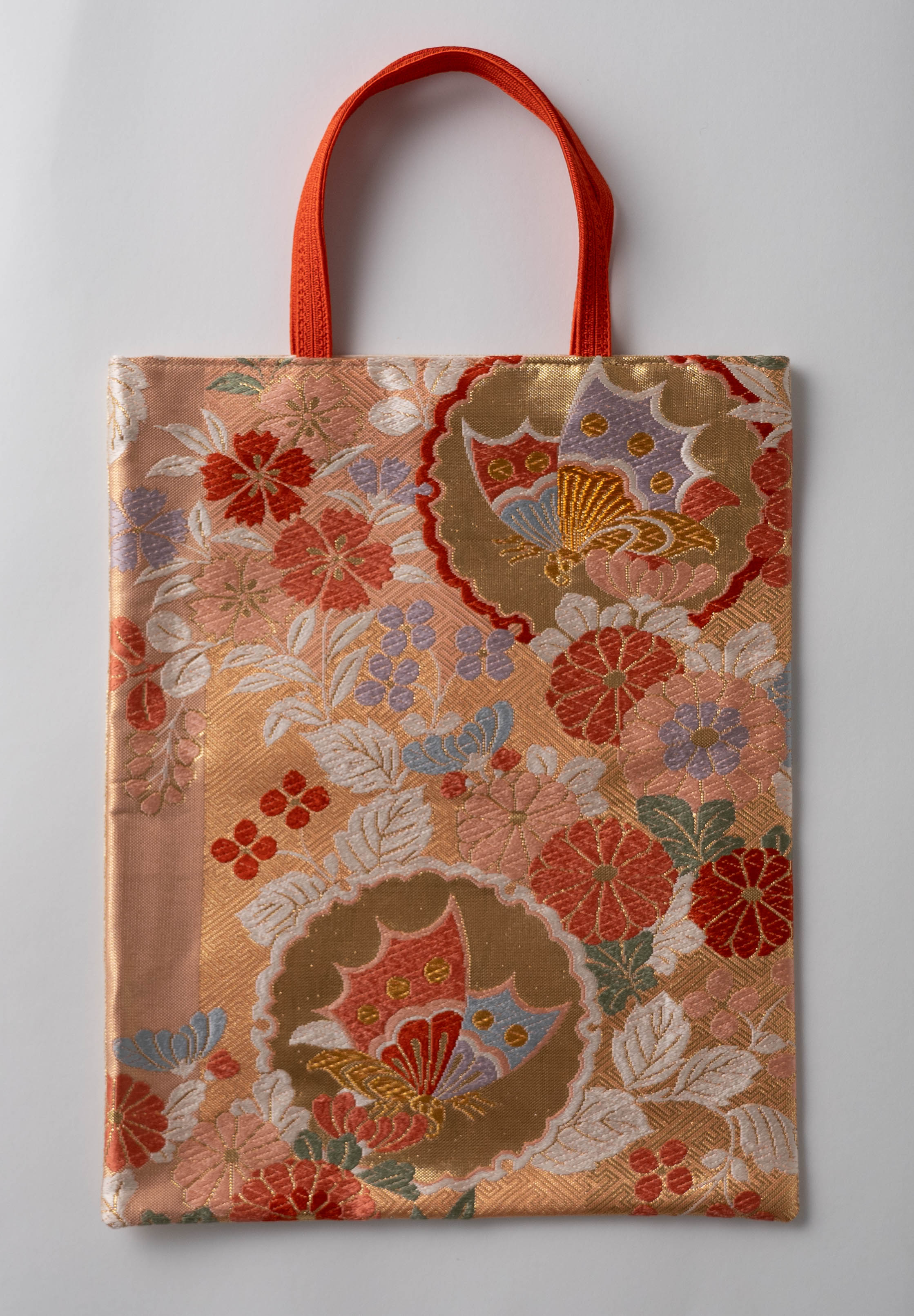 本佐賀錦雪輪花蝶文｜Pink & Gold Elegance – Tote Bag A