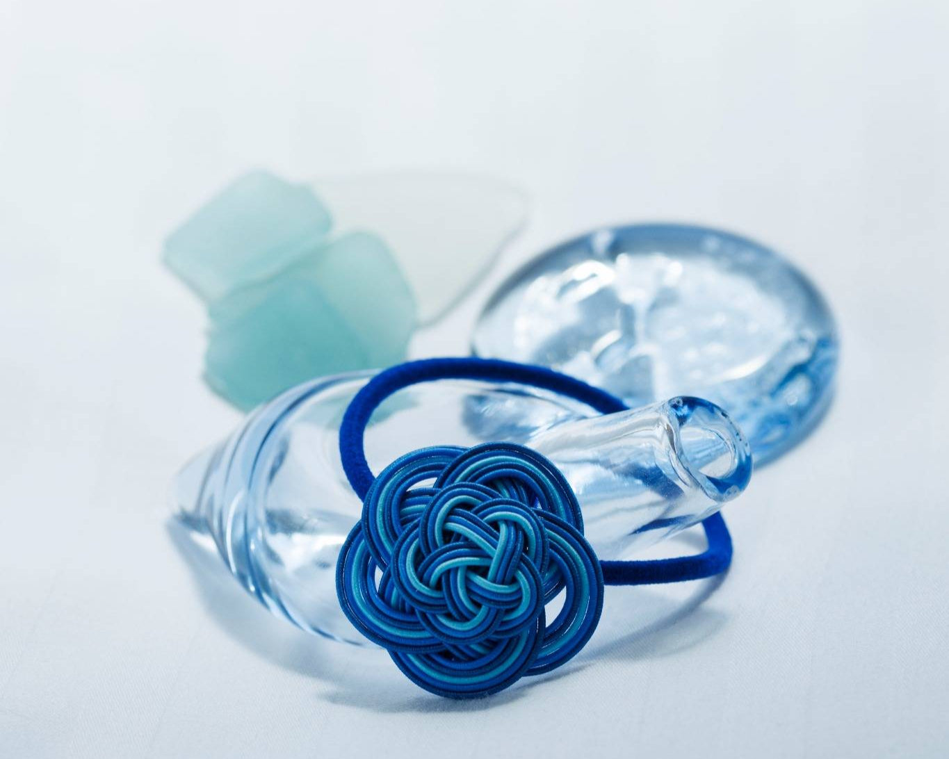 瀬戸内ブルー｜水引梅モチーフ｜Musubu Ume Hair Tie（ヘアゴム）
